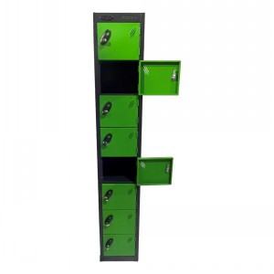 Probe 8 Door Steel Locker Black Body/Green Doors